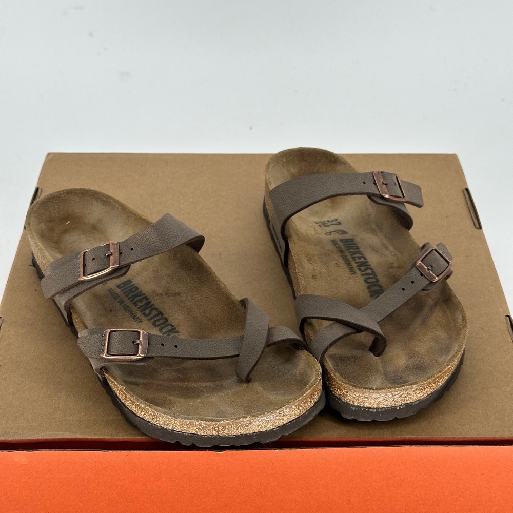 Birkenstock Mocha Mayari Crisscross Strappy Leather Sandals Everyday Casual 37